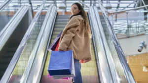 Young woman shopping in a mall