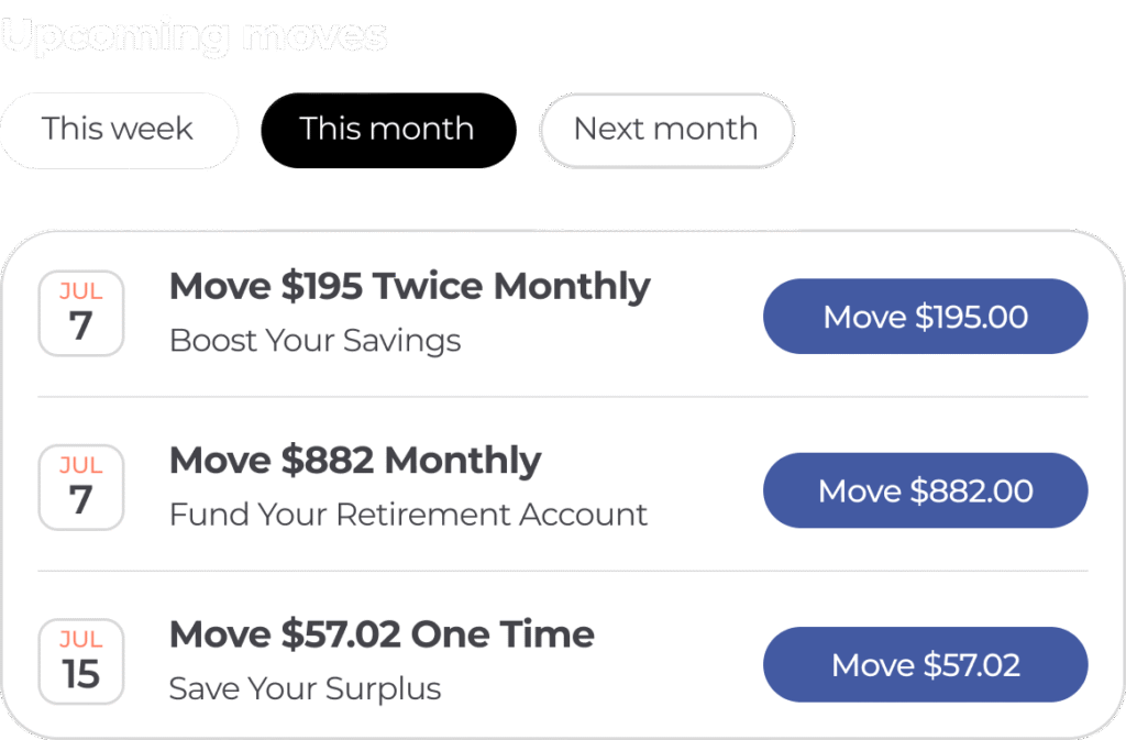 Automated savings plan transfers