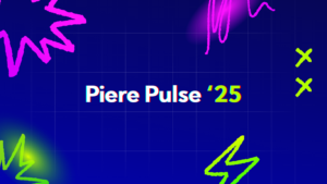 Colorful graphic with neon squiggles and the text “Piere Pulse ’25” on a dark blue gradient background.